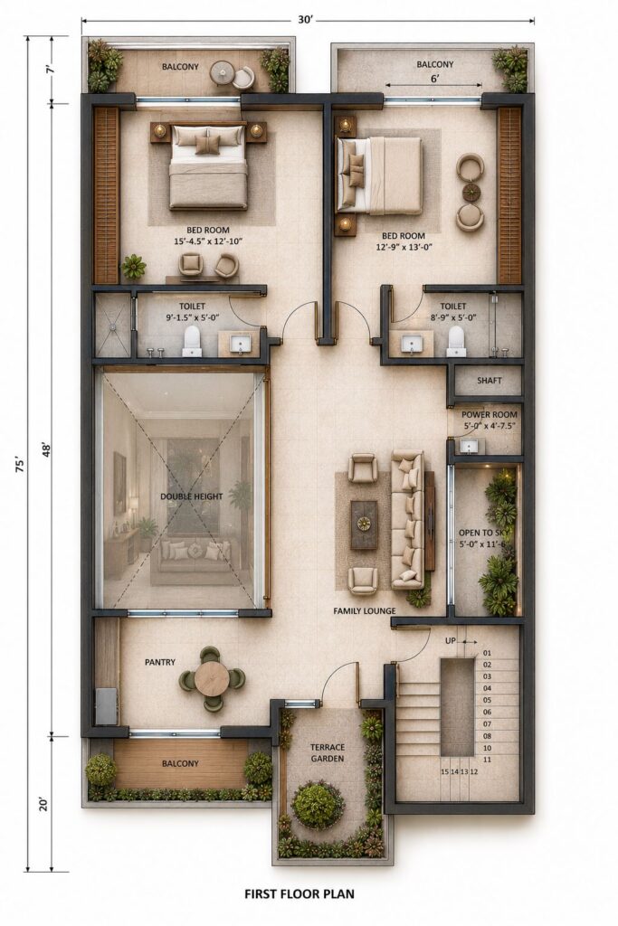 Villa Design 1 Floor Design